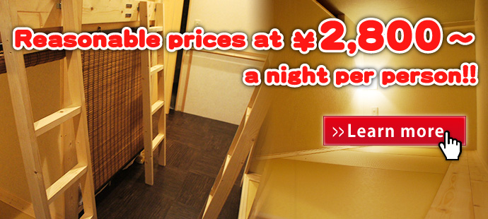 Reasonable prices at 2,800 yen a night per person!!
